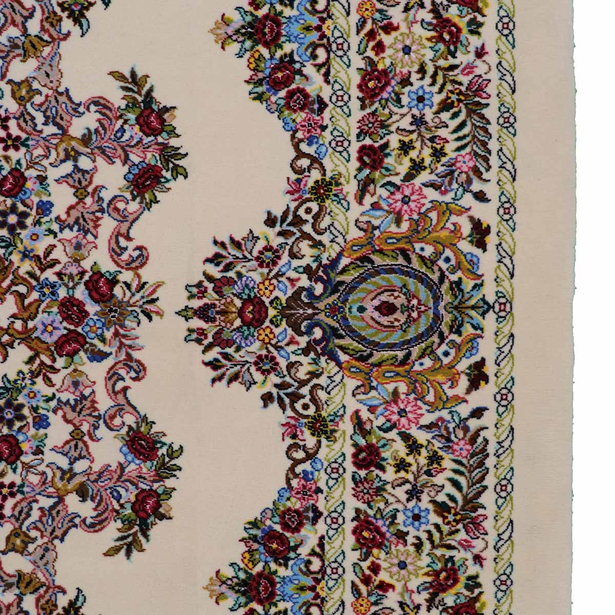 قالیچه دستباف نو چله ابریشم اندازه 2×1.5 متر