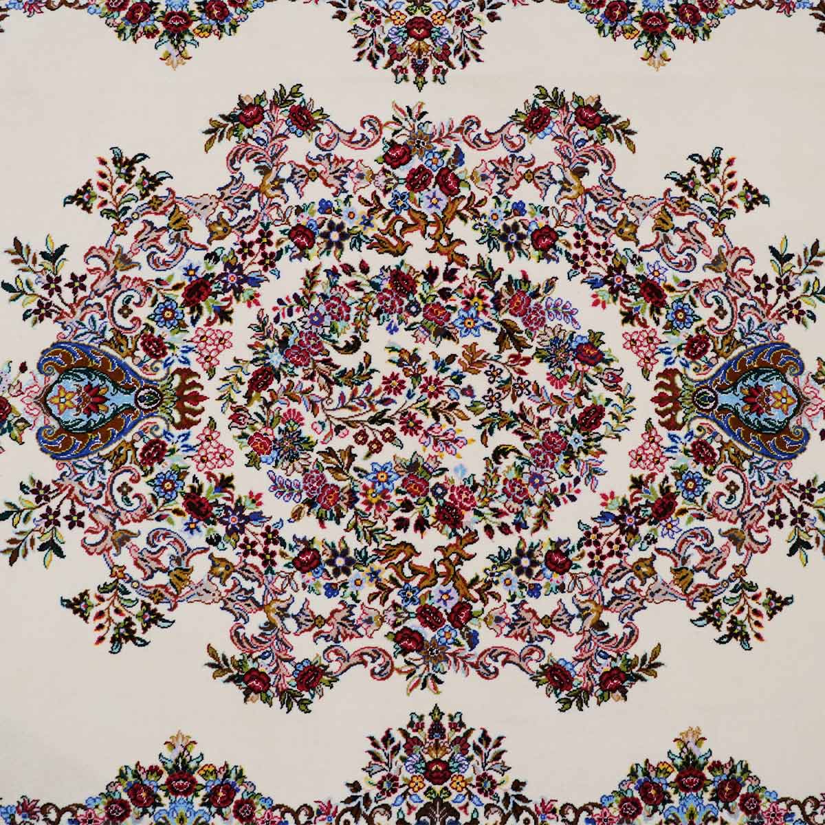 قالیچه دستباف نو چله ابریشم اندازه 2×1.5 متر