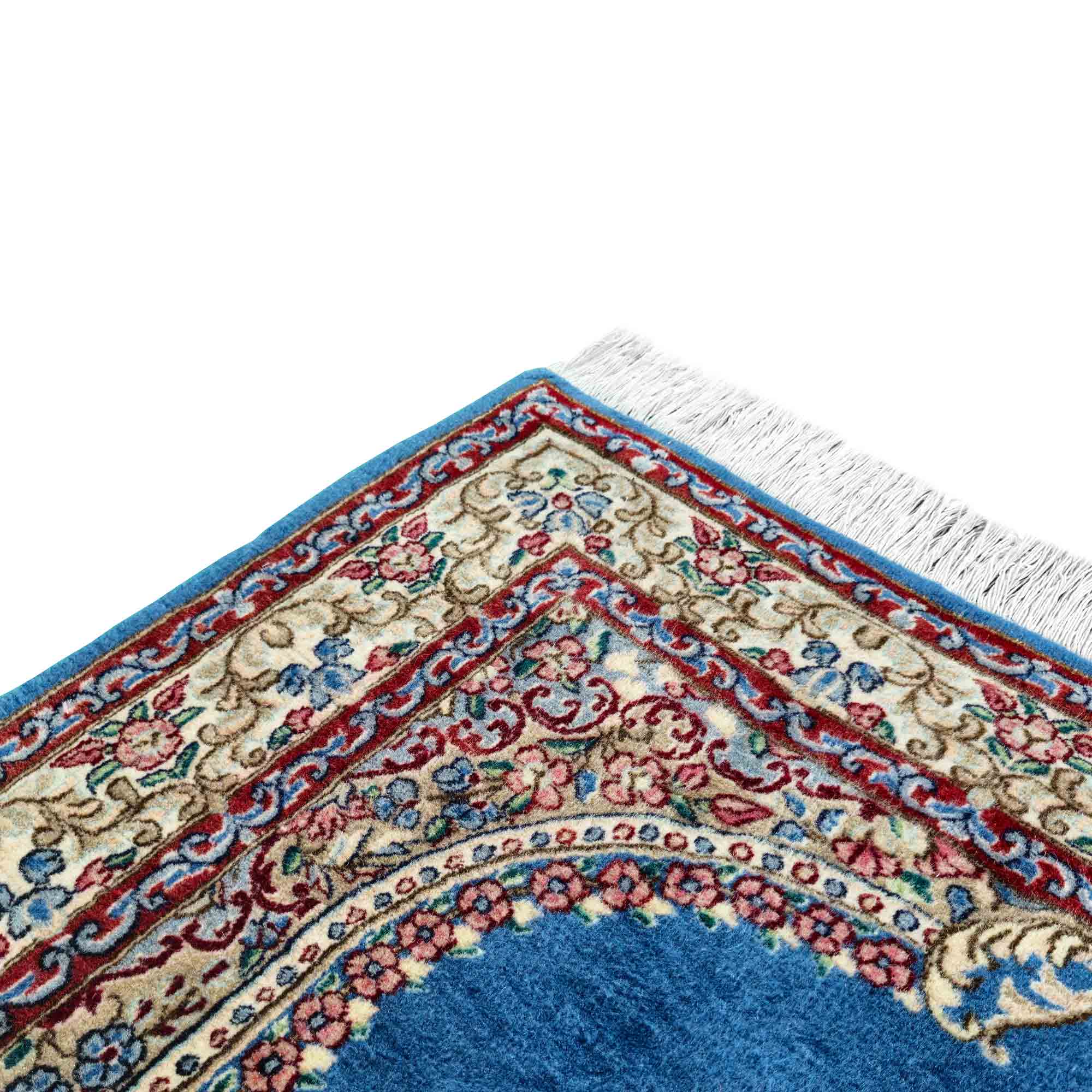 قالیچه دستباف متبرک قاب‌قرآنی آبی 3 متری